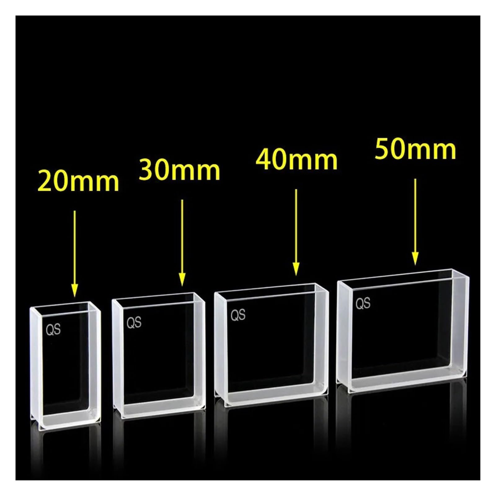 Cuvetta al quarzo 20/30/40/50mm Grande trasparente integrata Resistente agli acidi e alcali, alle soluzioni organiche(30mm(10.5ml))