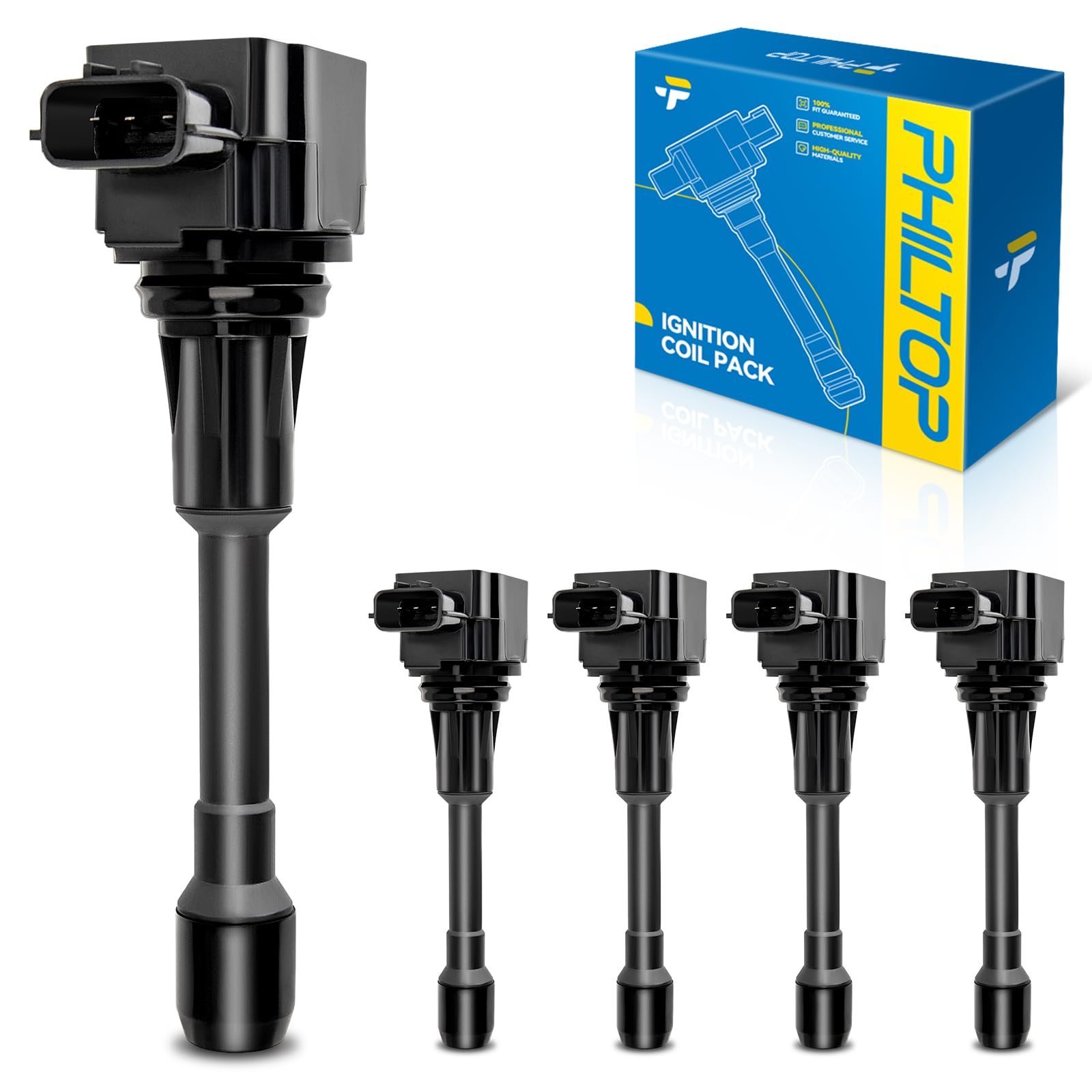 PHILTOP Pack of 5 Ignition Coil Set for INFINITI G37 2008-2013, INFINITI Q50 2014-2015 3.7L, Nissan 370Z 2009-2020, INFINITI QX50 2014-2017, INFINITI M37 2011-2013, INFINITI QX70 2015-2017