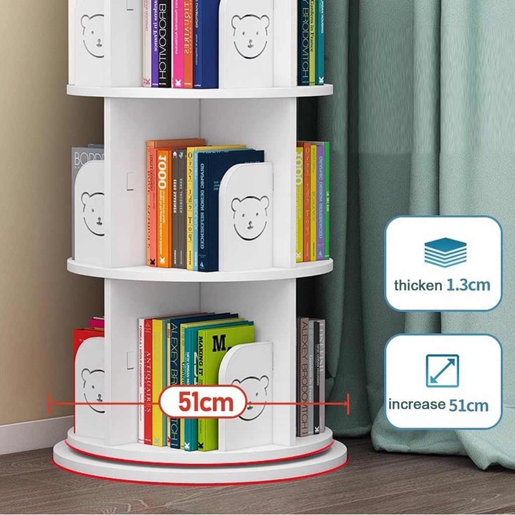Libreria girevole a 6 ripiani – Libreria angolare girevole a 360° per soggiorno pavimento moderno Stora nizer elegante scaffale per libri e decorazioni