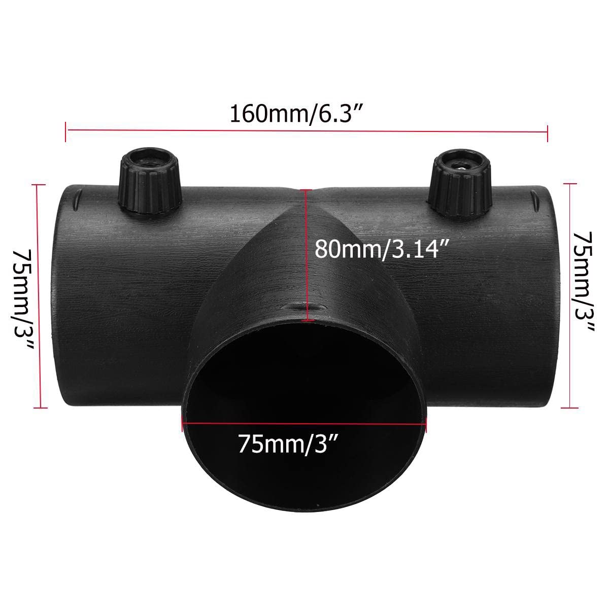 Connettore Y Da 75 Mm Per Uscita Riscaldatore Di Parcheggio – Doppia Valvola Di Regolazione In ABS