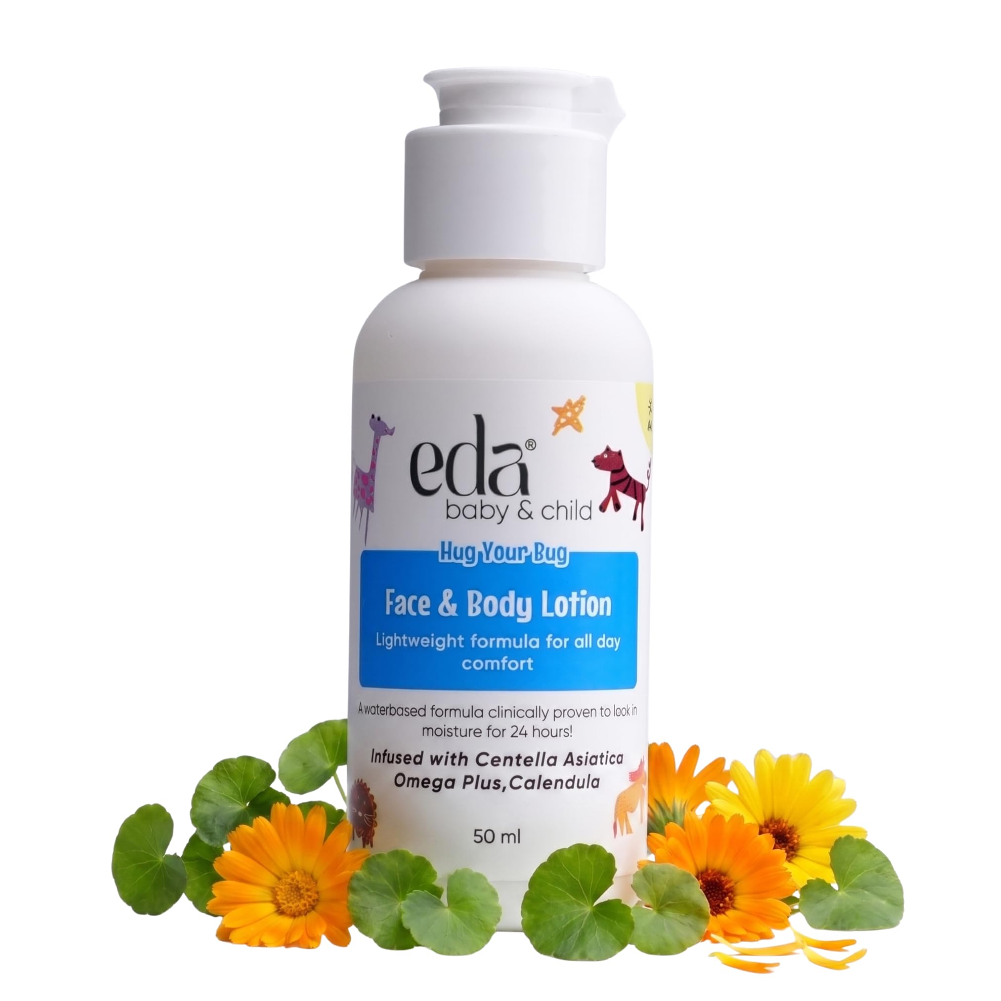 eda Hug Your Bug Face & Body Lotion – 50ml | Moisturizing, Soothing Lotion for Sensitive Skin | All-Natural, Non-Greasy Formula for Kids & Adults | Hydrating Skin Care-image-4