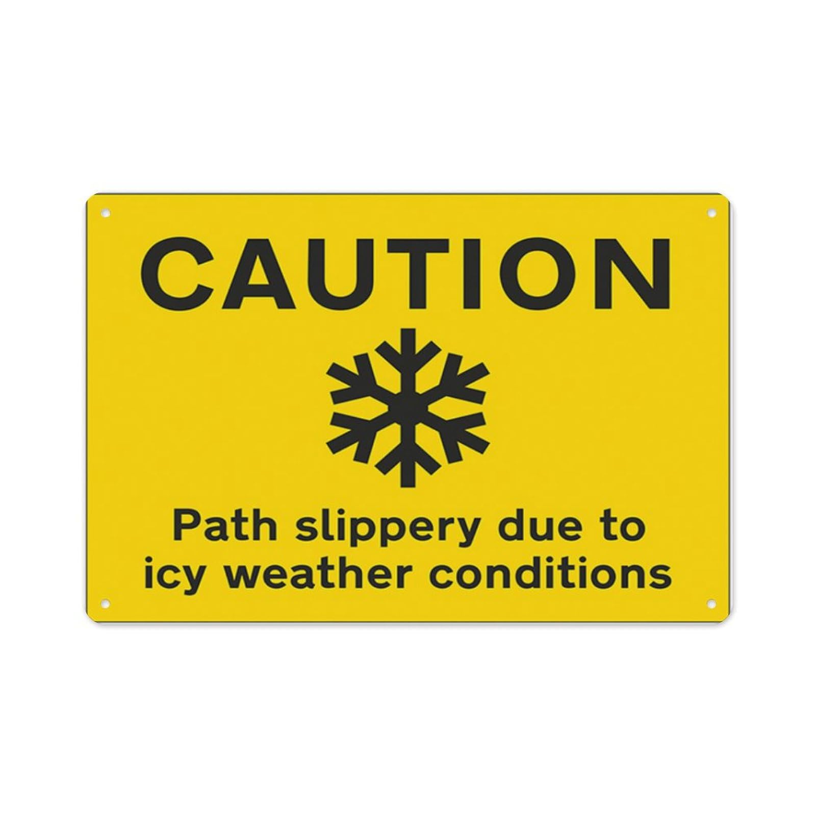 peiyeety Winter Paths & Walkway Signs Aluminum Tin Warning Signs For Home Outdoor Garden 12X16 Inches