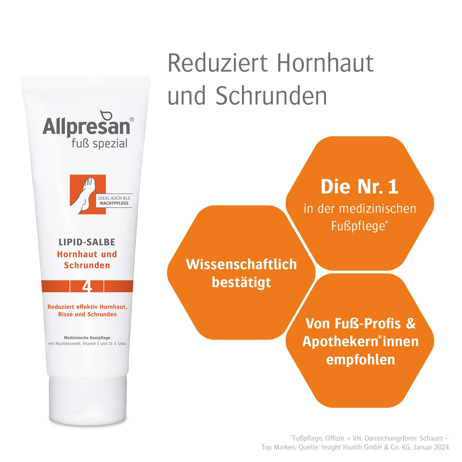 Allpresan Fuß spezial Lipid-Salbe Nr. 4 Hornhaut und Schrunden, 125 ml Ungüento