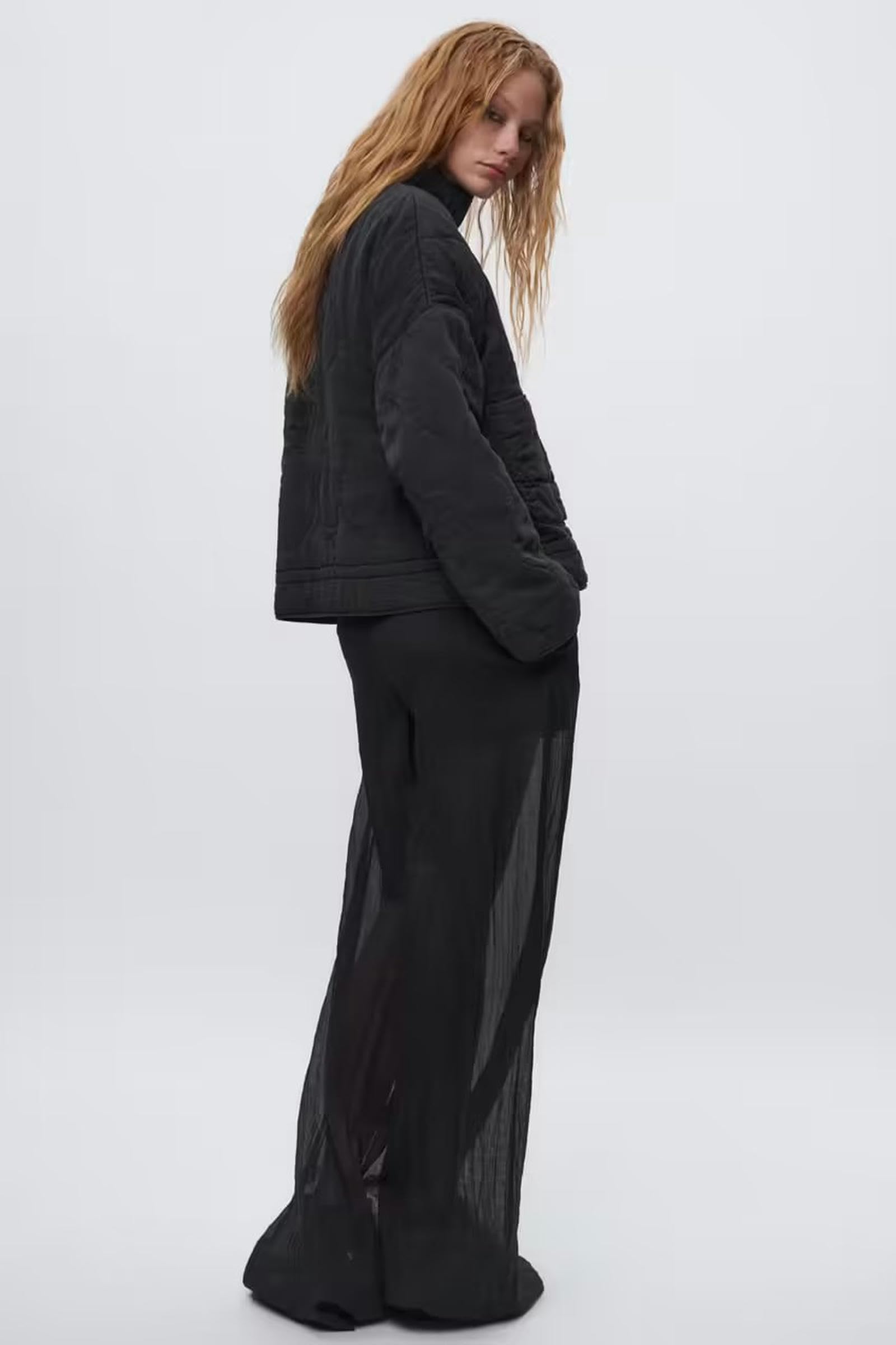 AYAZER Veste en coton à col montant et poches amples pour femmes, nouvelle collection automne et hiver, décontracté, col montant, losange