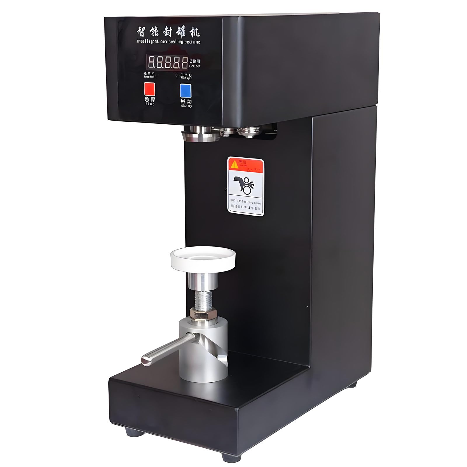 Huansebesity Black Can Sealer Machine,Semi Auto Soda Can Seamer With Lcd Display & Counter,Height Adjustable Electric Tin Can Sealer,Fast 5S Sealing For Plastic Aluminium Cans,Commercial Bar Cafe Use