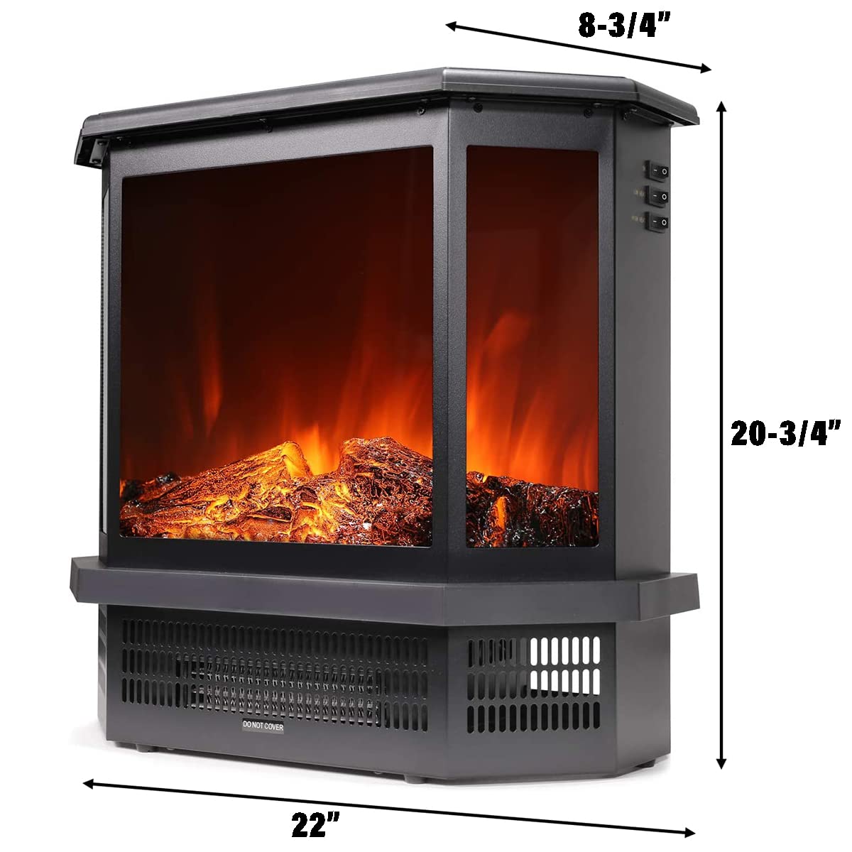 Amazon.com: XtremepowerUS 3D 1500W Vintage Electric Standing Fireplace  Stove Heater Dancing Flame Log Stove Firebox : Home u0026 Kitchen