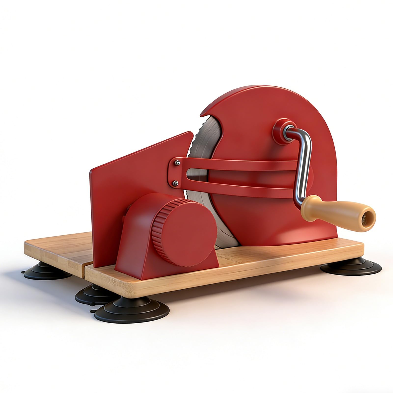 Cortador de pan manual, herramienta para cortar uniformemente con manivela (Red)
