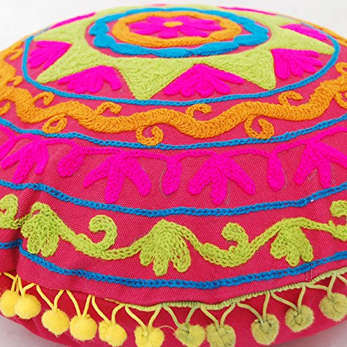 Original Kikan Suzani Copricuscino con ricamo multicolore – 40 x 40 cm (arancione