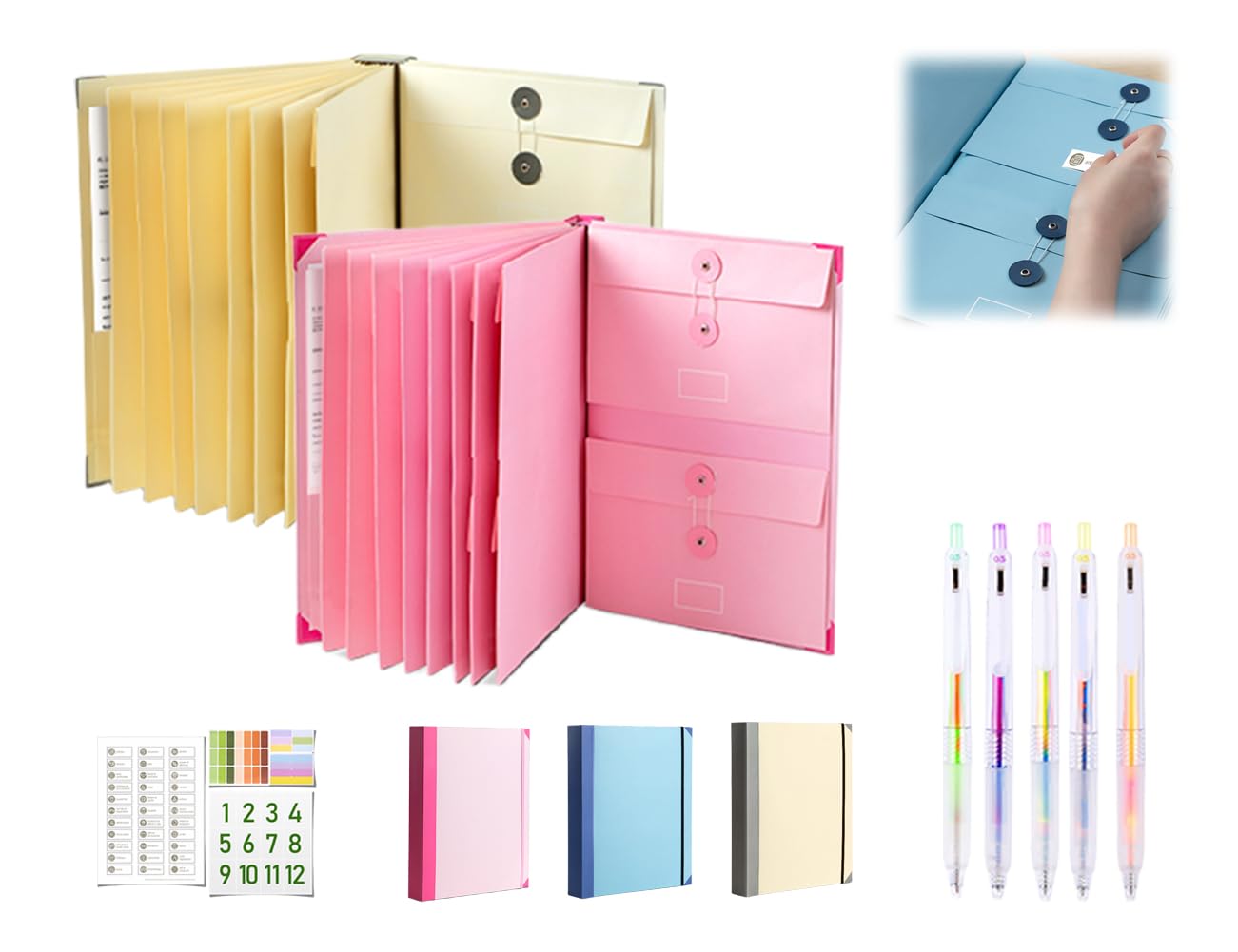 The Life Book Document Organizer, Folio Document Organizer, If I Die Binder UK, Veloron If I Die Binders, in Case i Go Missing Binder for Important Documents,with Pockets File School(Beige+Pink)