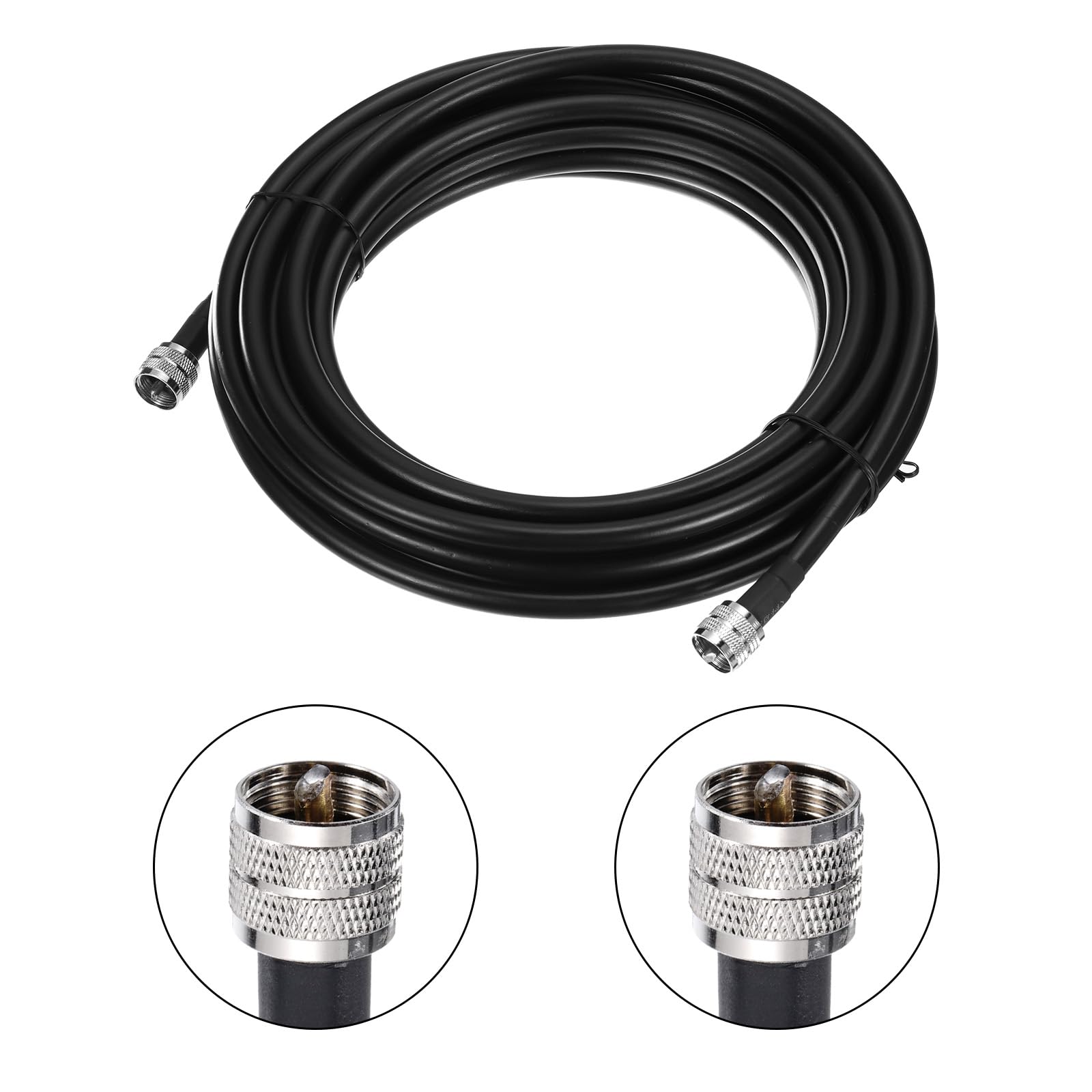 QUARKZMAN UHF Mâle PL-259 vers UHF Mâle PL-259 Faible Perte RG213 Coaxial Cavalier Câble 15M/49Ft