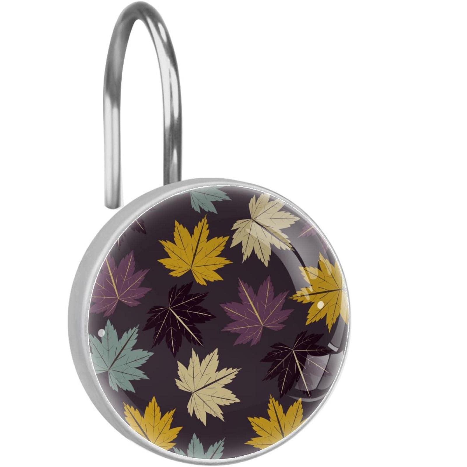 Crochets de rideau de douche en acier inoxydable coloris automne x12