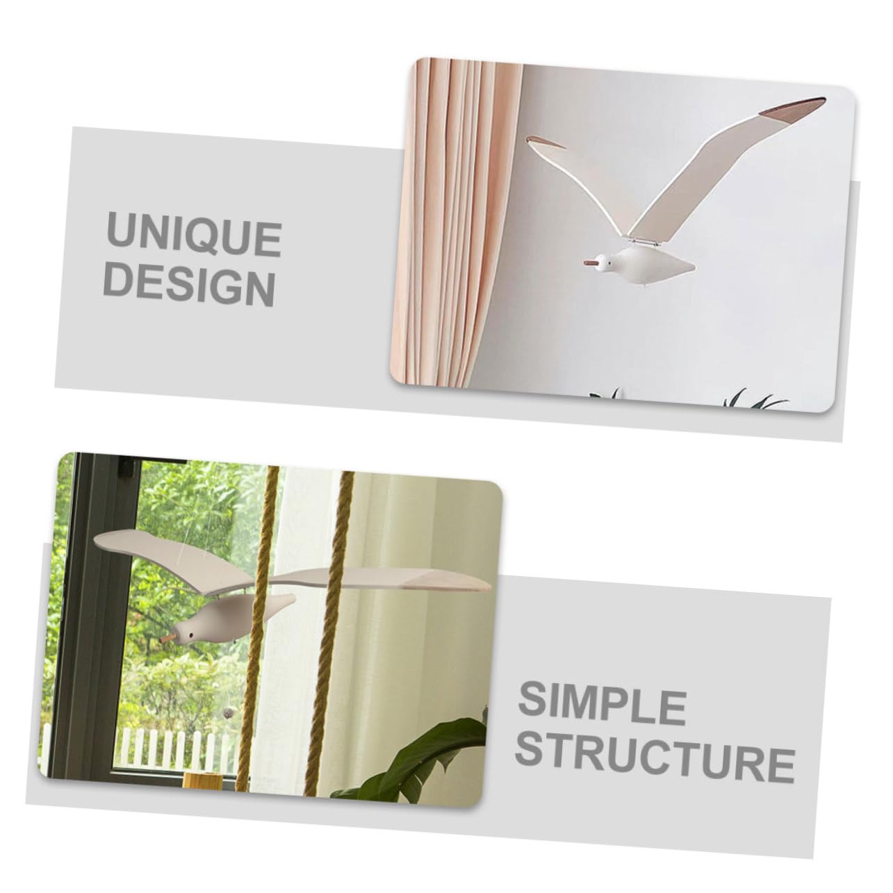 Colgante Cuerda de Cáñamo Adorno de Pájaro de Madera Diseño Único y Material Seguro para Decoración de Habitación Infantil para Dormitorio o Fiesta de Bienvenida de Ñiño