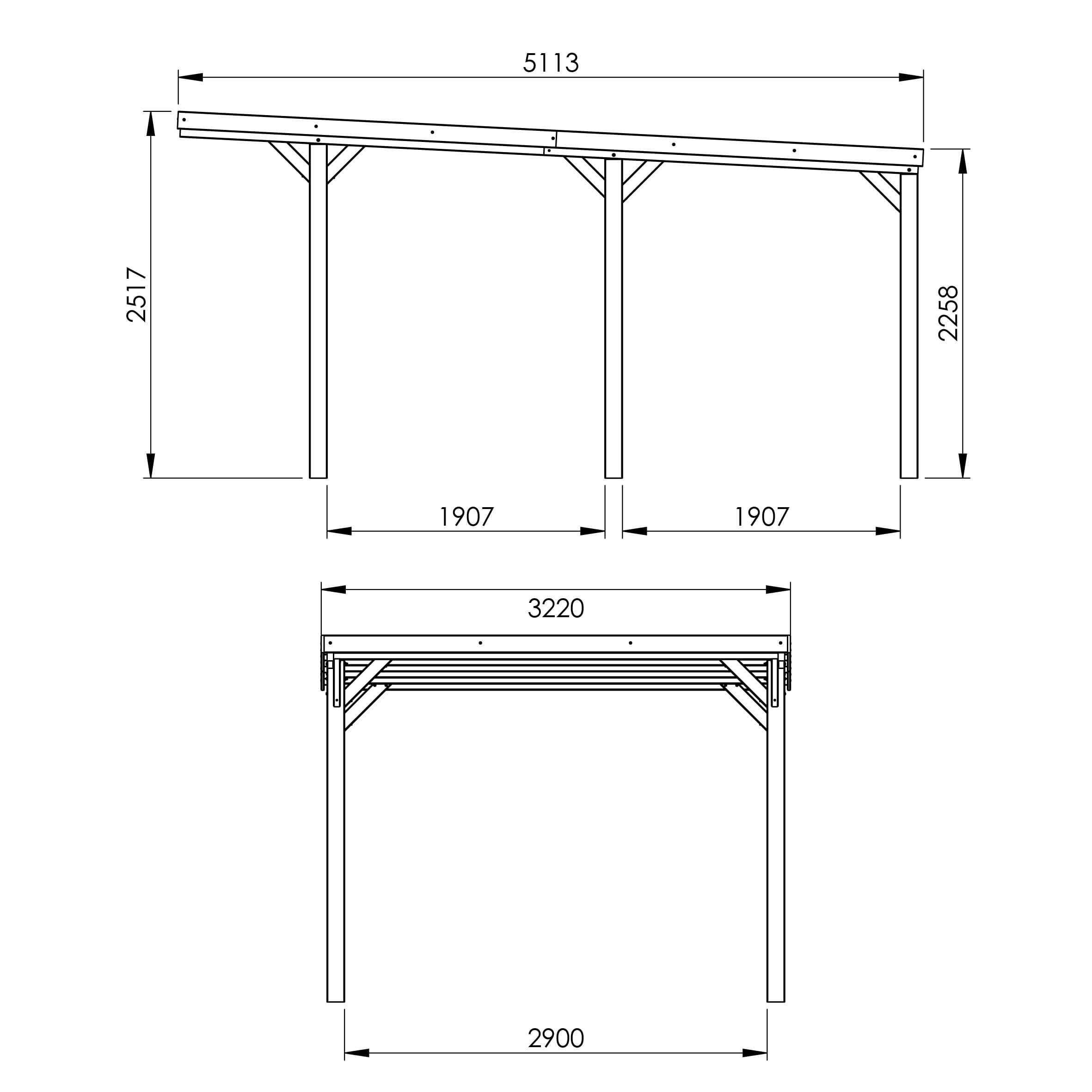 Carport Bois 1 Voiture 16,5 m² Victor