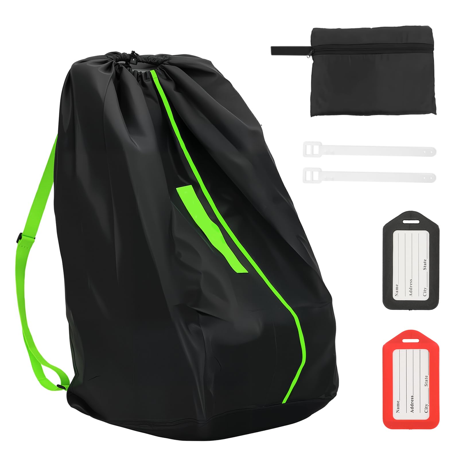 Car Seat Bags For Airplane Travel, Gate Check Bag, Durable Travel Bag with Thickened Shoulder Straps and 2pcs Luggage Tags For Airplane
