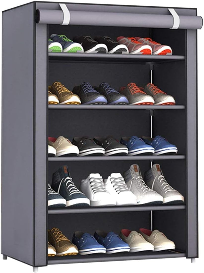 e world 5-Layer Stylish Shoe Organizer, Shoe Rack for Entryway Hallway Storage Furniture with 5 Open Shelves Perfect for organizing shoes
