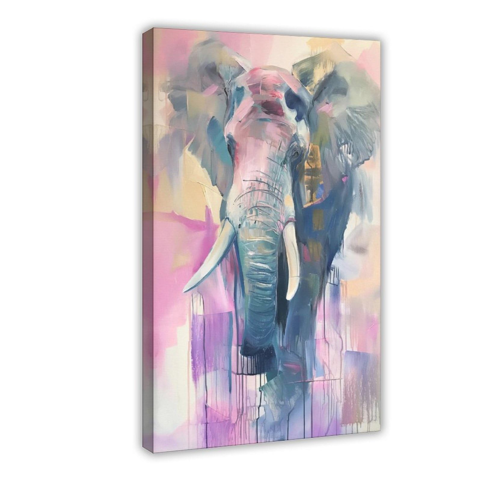 Bareronor Watercolour Elephant Poster Canvas Poster Bedroom Decor Landscape Office Room Decor Gift 12" L X 18" W