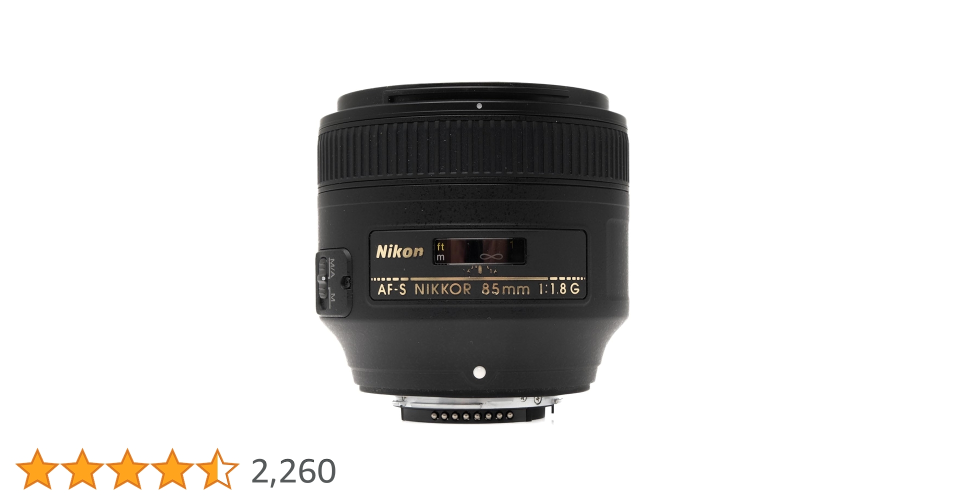 Nikon AF-S 85mm F/1.8G Prime Lens for Nikon DSLR Camera (Black