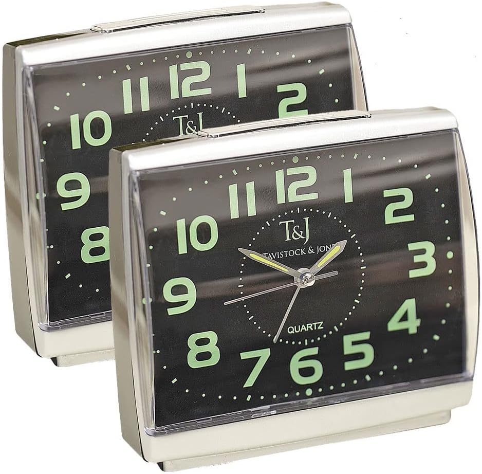 Silent Bedside Alarm Clock NonTicking GlowintheDark Bedroom