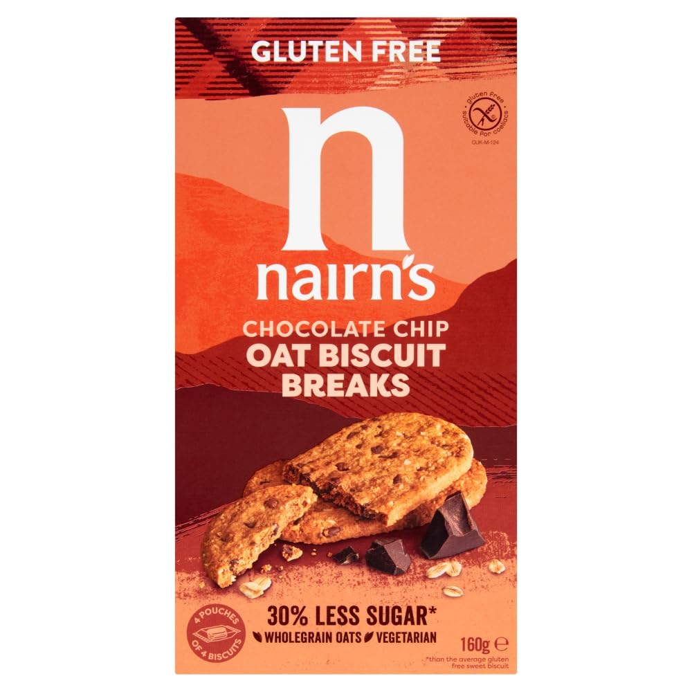 Nairn's Gluten Free Biscuit Breaks Oat and Chocolate Chip, 160 g