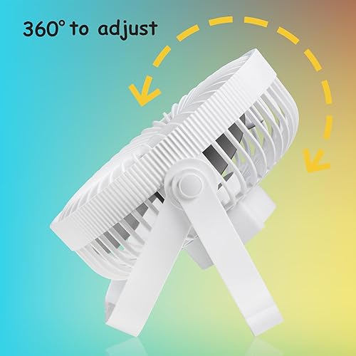 Miniatura 6 de Ventilador de escritorio USB, ventilador pequeño y potente de 6 pulgadas, mini ventilador silencioso ajustable de 3 velocidades, rotación de 360,