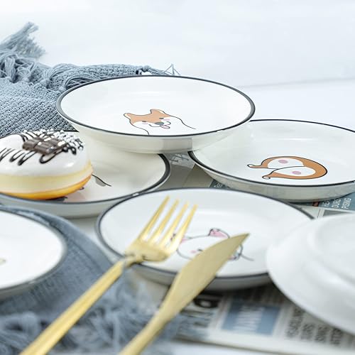 Miniatura 8 de Funny Dogs - Platos de cerámica con patrón de cabeza y trasero, platos de condimentos, cuencos de salsa de soja para sushi, platos de aperitivo,
