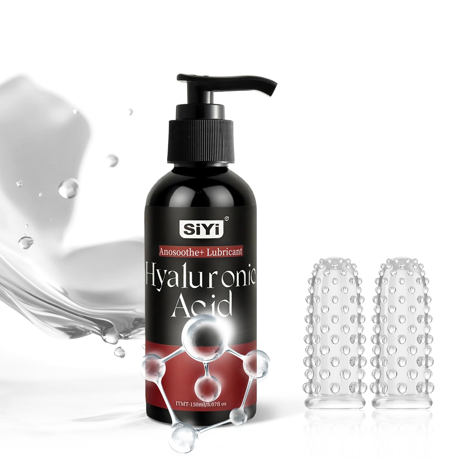 Amazon.com: SiYi Water-Based Hyaluronic Acid Anal Personal Lubricant with  Finger Cots for Privacy and Sex Toys 150 mL (5 fl oz) with | Pump Dispenser  | Non-Sticky |Toy-Compatible
