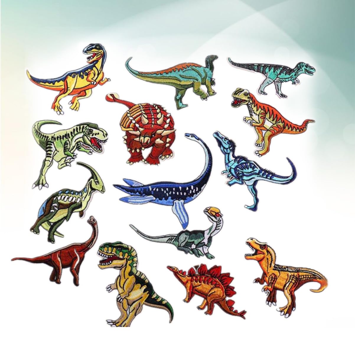 TEHAUX 42pezzi Toppe Termoadesive Dinosauro Per Ragazza Ragazza Patch Ricamate Per Giubbotti Jeans e Decorazioni Cartoni Animati Per Cucire e Riparare Abbigliamento