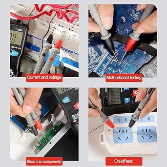 1 Pair Digital Multimeter Test Probes – 1000 V. 10 A Electrical Measuring Cables with Needle Tips – Durable Testing Accessories Compatible with Clamp Meters and Home Workshop Diagnostics