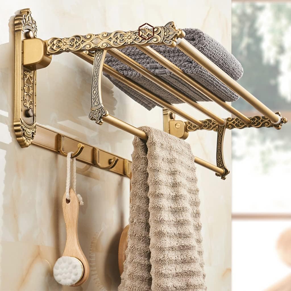 Porte-serviettes mural de style européen antique en aluminium spatial chic 50 cm