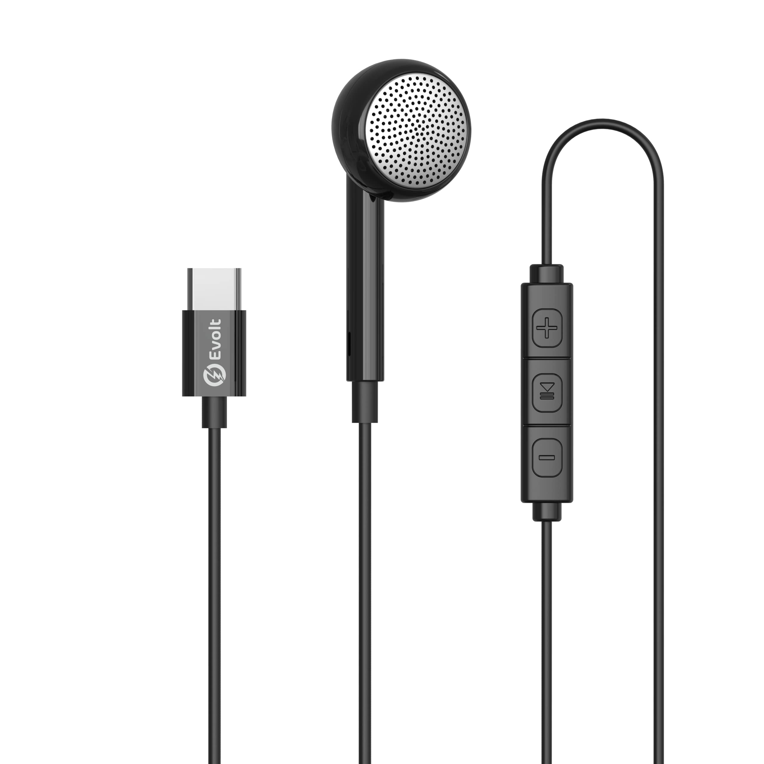 Evolt Gadgets Simplified WMH-300 Single Ear Mono Headset with Type-C Connector BLACK