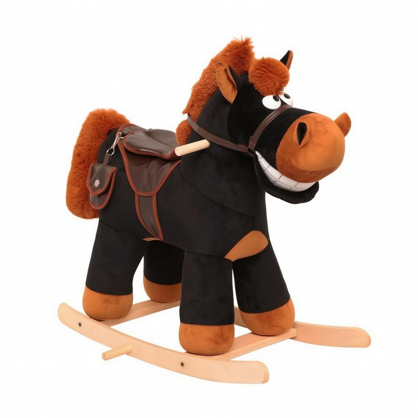 Cavallo a in Peluche Robusto, Nero