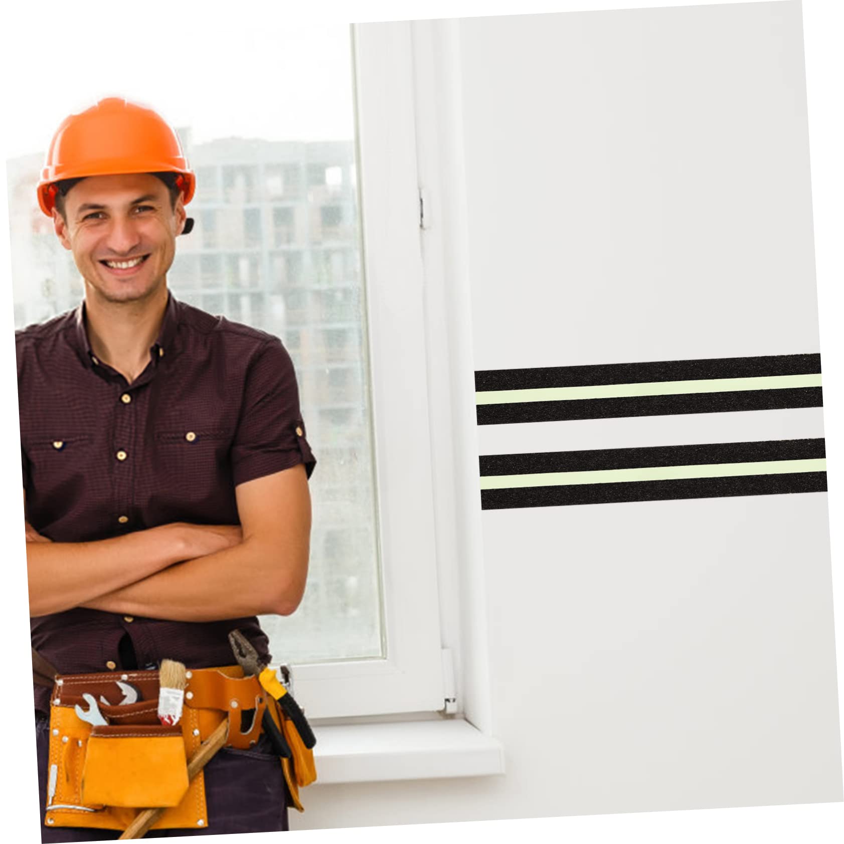 DOITOOL 2piezas Cinta Antideslizante Luminosa De Cinta Adhesiva De Seguridad Para Escaleras y Pasillos y Resistente La Abrasión Para Uso Interior y Exterior Advertencia y Visibilidad