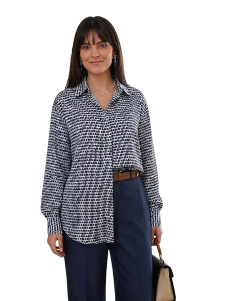 oomph! Women Printed Oversized Shirt with Full Sleeves | Oversized Shirts for Women | Printed Rayon Westernwear for Woman | Loose Fit Long Top for Woman Casual Wear| Full Sleeve-picture-49