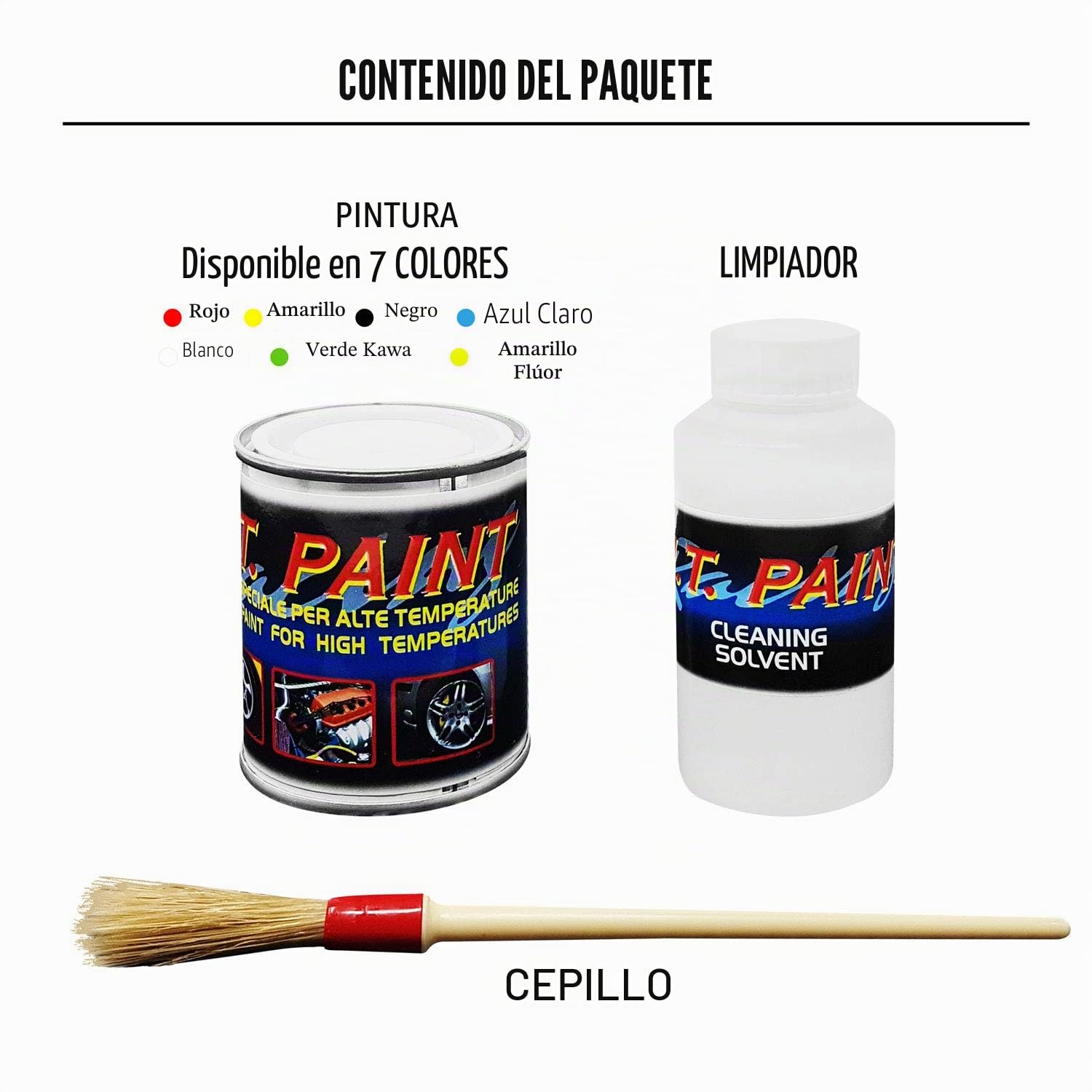 4R Quattroerre.it 16076 - Pintura para pinzas de freno, silenciadores, cabezales, monobloques, resistente a altas temperaturas, amarillo fluorescente, 100 ml