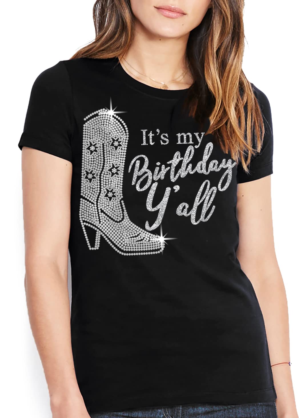 RhinestoneSash Birthday Outfits for Women - Bedazzled Country Western Birthday Shirts - Womens Party Supplies