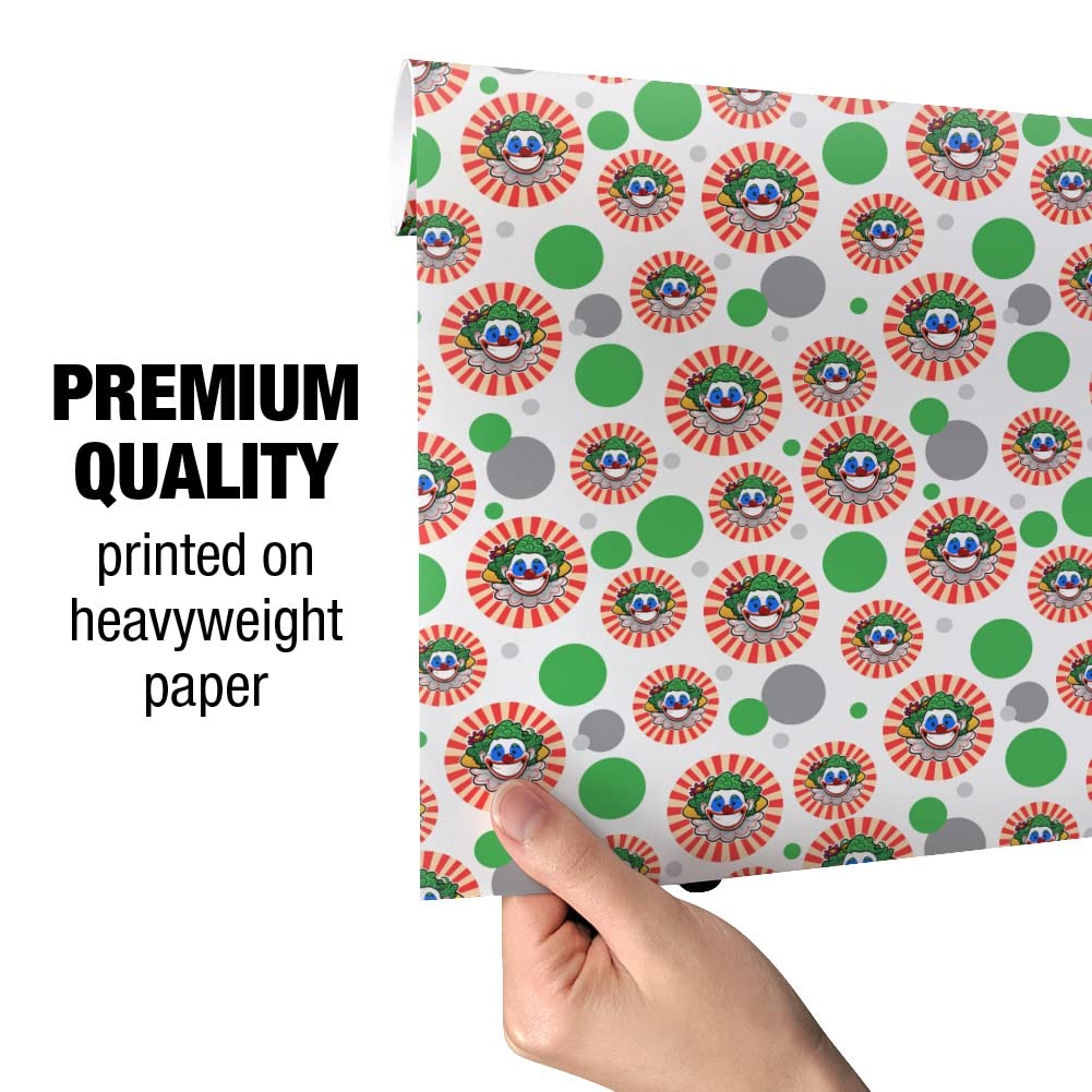 GRAPHICS & MORE Creepy Scary Clown Keep It Smiling Gift Wrap Wrapping Paper Roll