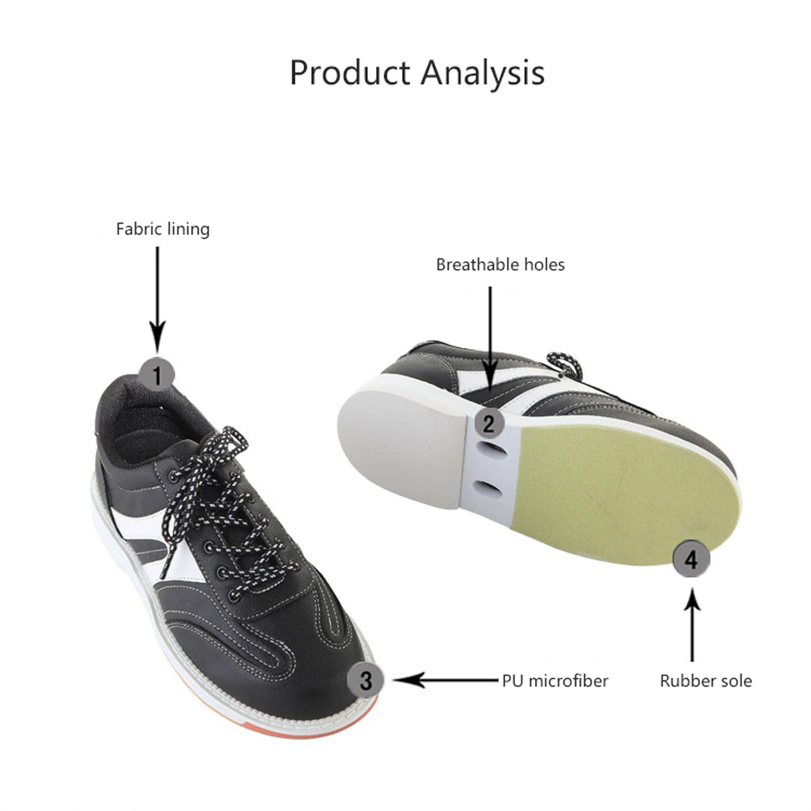 Scarpe da Bowling Unisex,Scarpe da Bowling Professionali,Scarpe da Bowling per Adulti,Scarpe da bowling da giardino,Leggera comode Non Slip Scarpe sportive moderne,per uomini,donne e adulti.