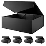5 Extra Large Gift Box with Lid 19.2x15.8x7 Inches, Black Gift Box for Clothes and Large Gifts (Matte Black)