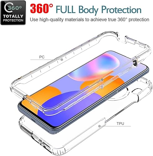 Miniatura 3 de Funda para Huawei Y9A/Enjoy 20 Plus 5G FRL-L22 con protector de pantalla de vidrio templado, suave 360 cuerpo completo a prueba de golpes híbrido