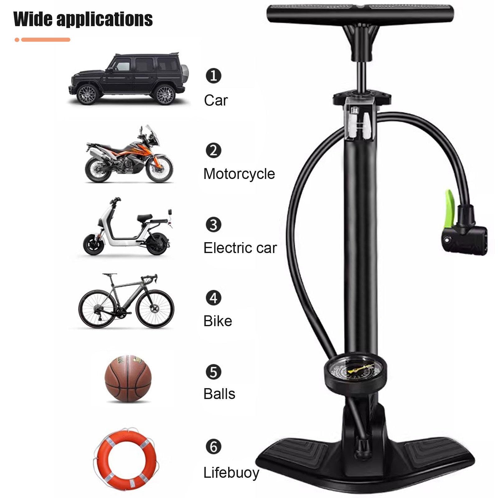 Bomba de Piso para Bicicleta con Manómetro - Bombas de Aire Portátiles con Válvula Presta y Schrader para Neumáticos, Pelotas, Globos E Inflables de Bicicleta de Montaña de Carretera