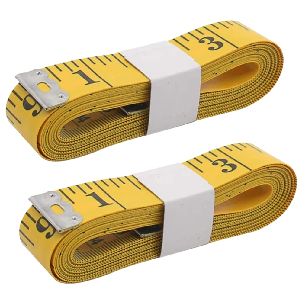 IONIX Inch Tape, Measuring Tape, Measure Tape, Measurement Tape, Inch Tape for Measurement for the Body, Tailor, Sewing, Dress Making, 150 cm (Yellow Pack of 02)