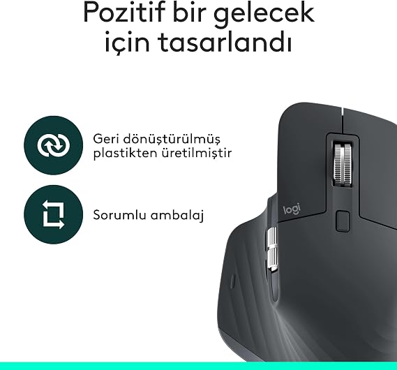 Logitech MX Master 3S Bluetooth Edition Performance Wireless Mouse, 8,000 DPI, Quiet, Ergonomic, Ultra-Fast Scroll, Multi-Device Feature, Bluetooth, Logi Bolt USB Receiver, Black