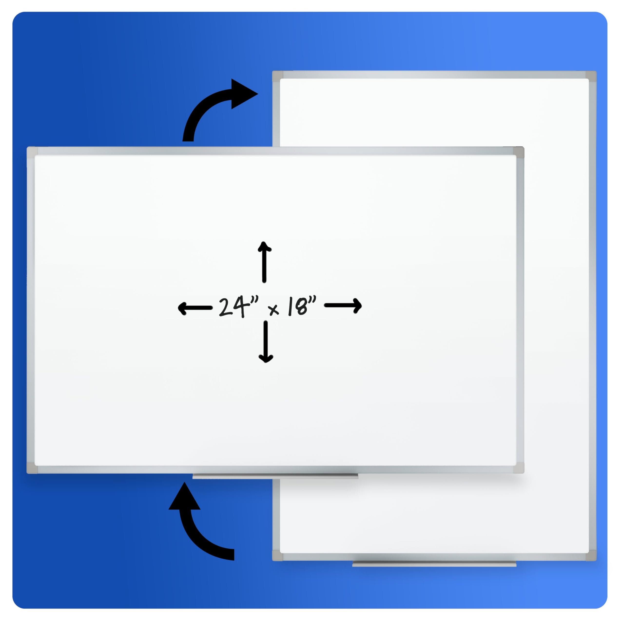 Mead Whiteboard/Whiteboard, trocken abwischbar, 61 x 45,7 cm, silberfarbener Aluminiumrahmen (85355)