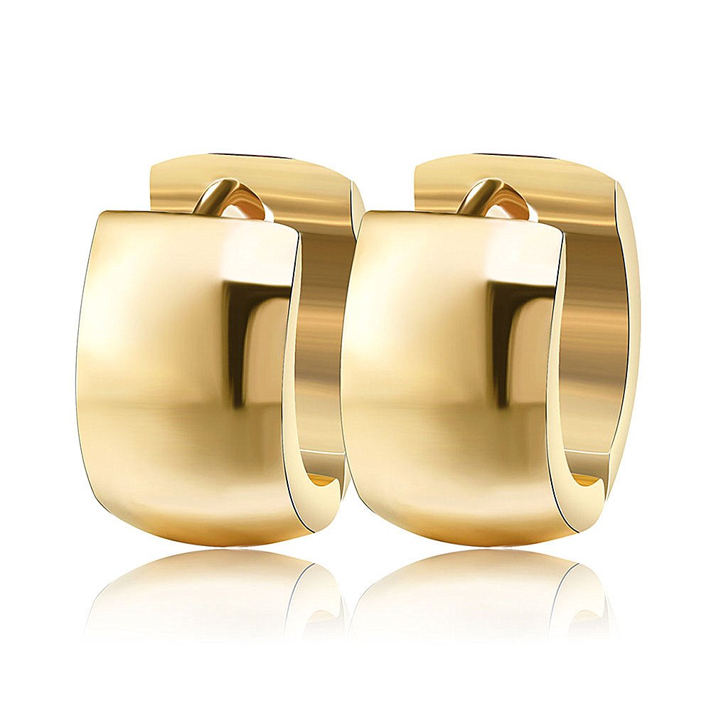MELUOGE Unique Fashionable Stainless Steel Small Hoop Earrings for Men Women Huggie Earrings