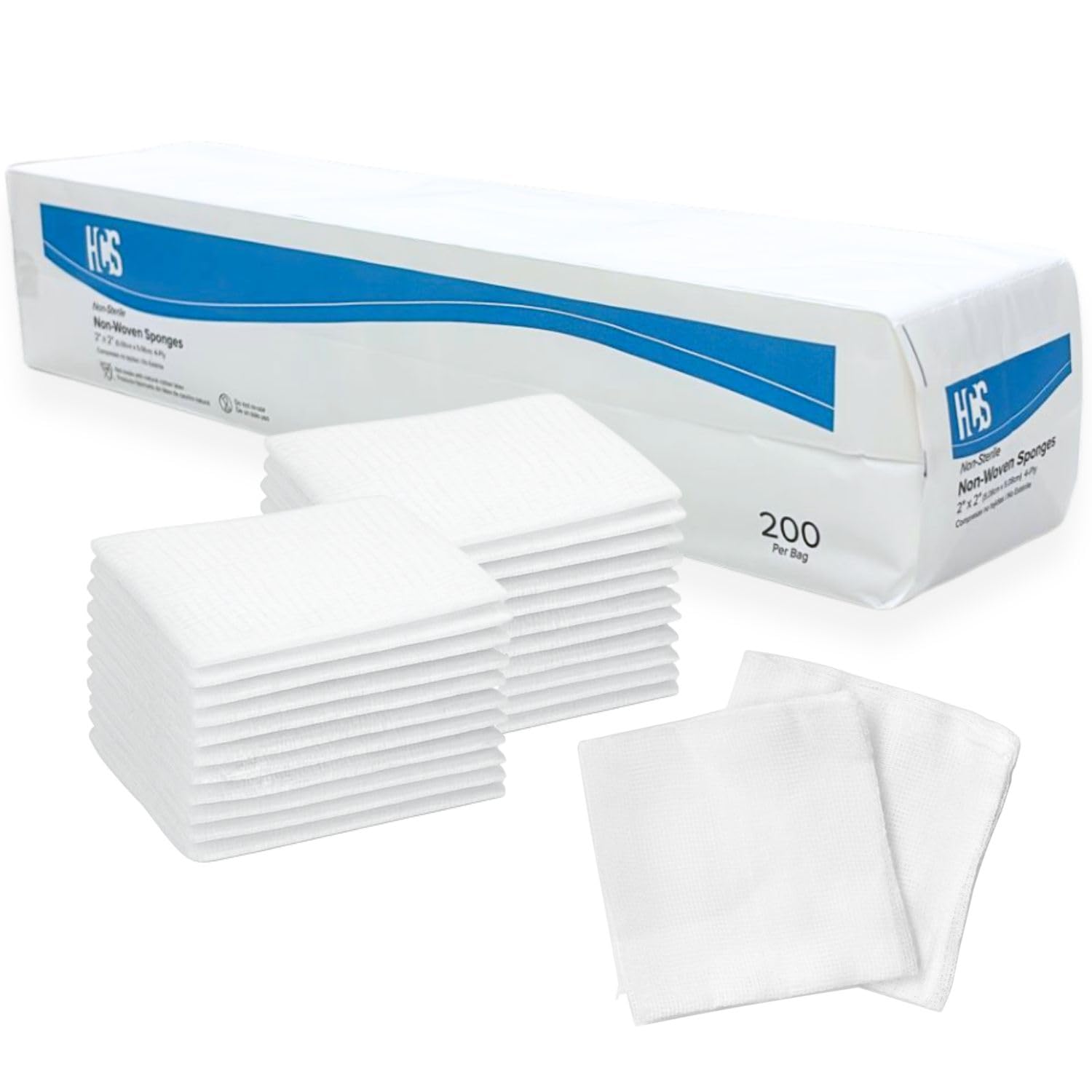 HCS Bulk 4x4 Gauze Pads, Large, Non-Woven Medical Sponges, Wound Care — Amazon image 11