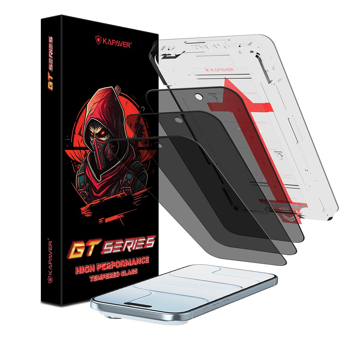 KAPAVER GT EasyDo Tempered Glass Screen Guard Protector for (iPhone 17 Air (Privacy) (3 Pack))