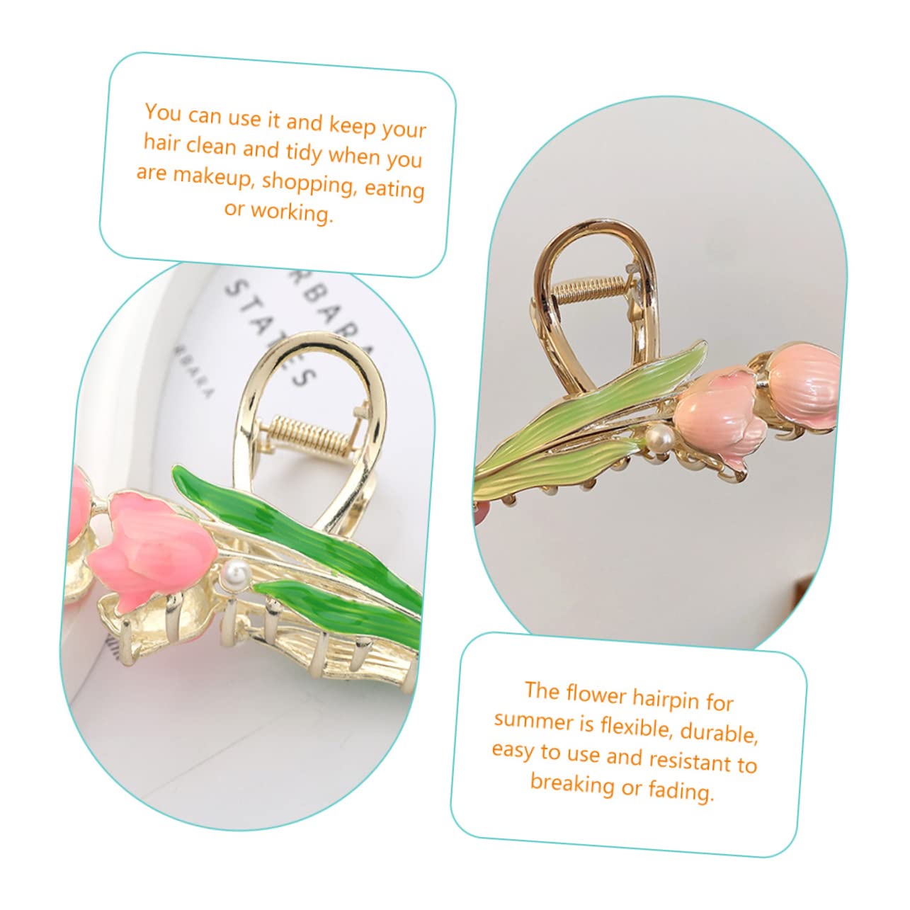 minkissy 5pezzi Fermaglio Per Metallo Forma Di Fiore Con Perle Clip Elegante Per Acconciature Chic Accessorio Per Donne e Ragazze Per Matrimoni e Occasioni Speciali