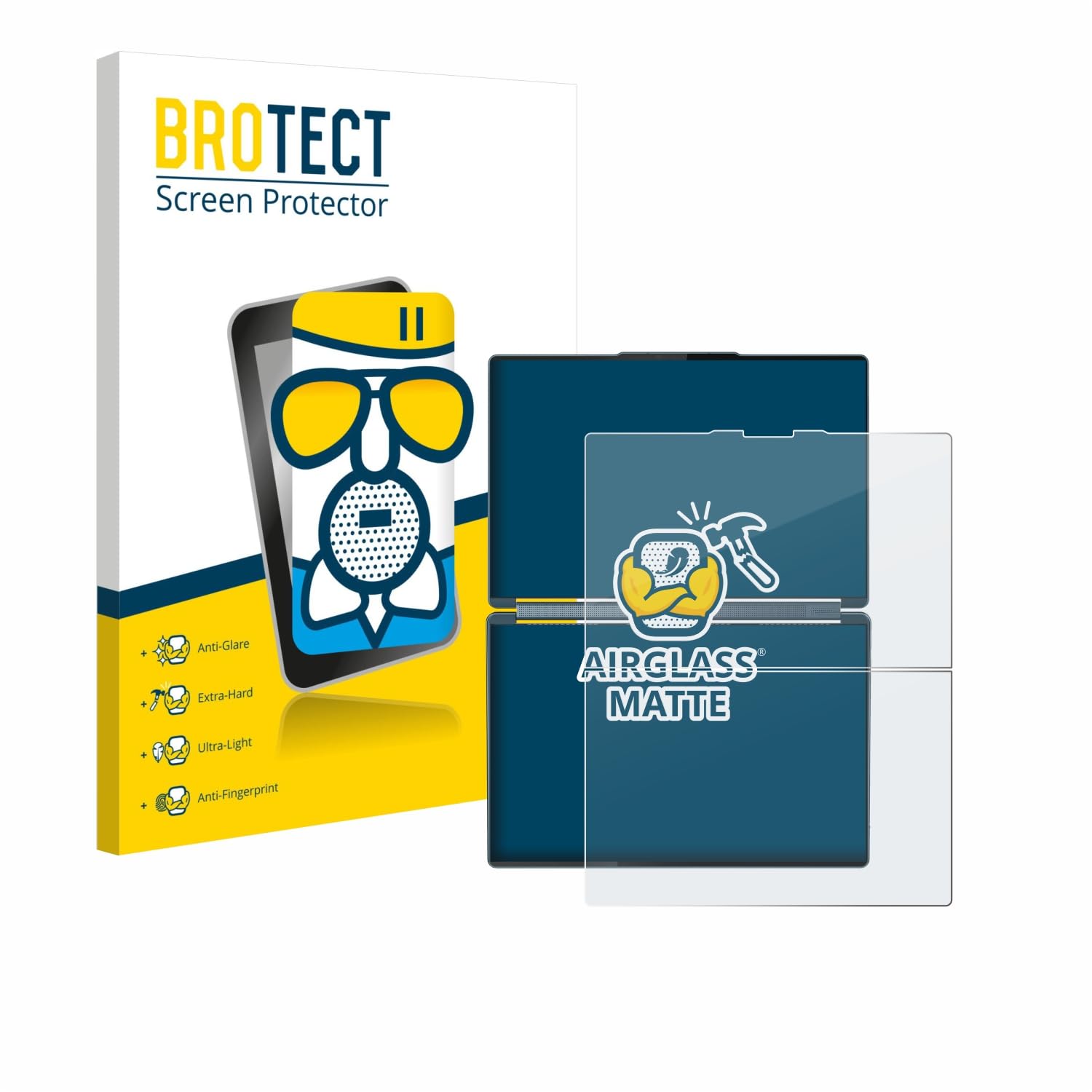 BROTECT Protector Pantalla Mate Cristal para Lenovo Yoga Book 9i Gen 10 Protección Anti-Reflejos