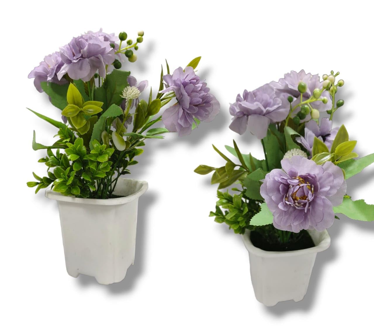 VITAL Artificial Mini Potted Plants Fake Plastic Leaves Plants for Home Office Desk Room Greenery Decoration (AP-80148)