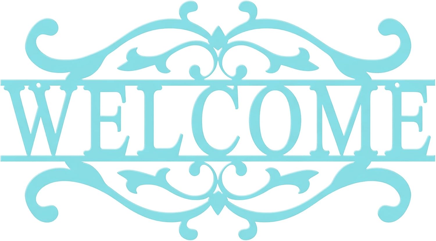 AHYS Metal Welcome Sign for Front Door Vintage Welcome Door Sign for Indoor Outdoor Wall Decor - Light Blue
